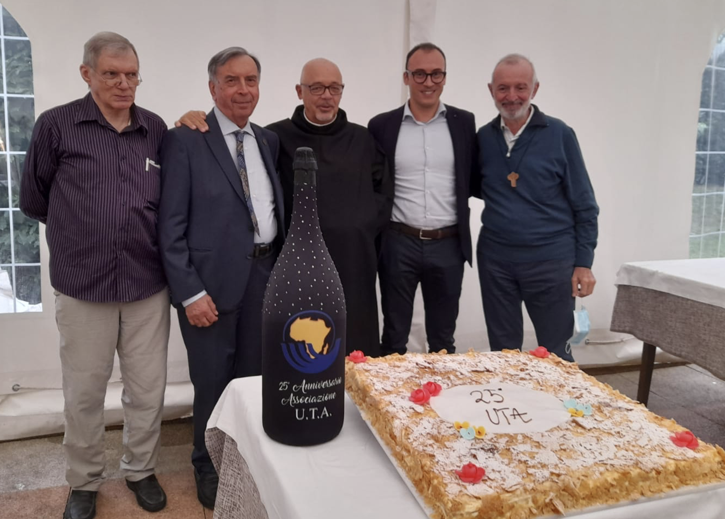 Fra Taddeo, Fra Luca, Padre Provinciale, il Sindaco Simone Bontorin e Fra Fiorenzo